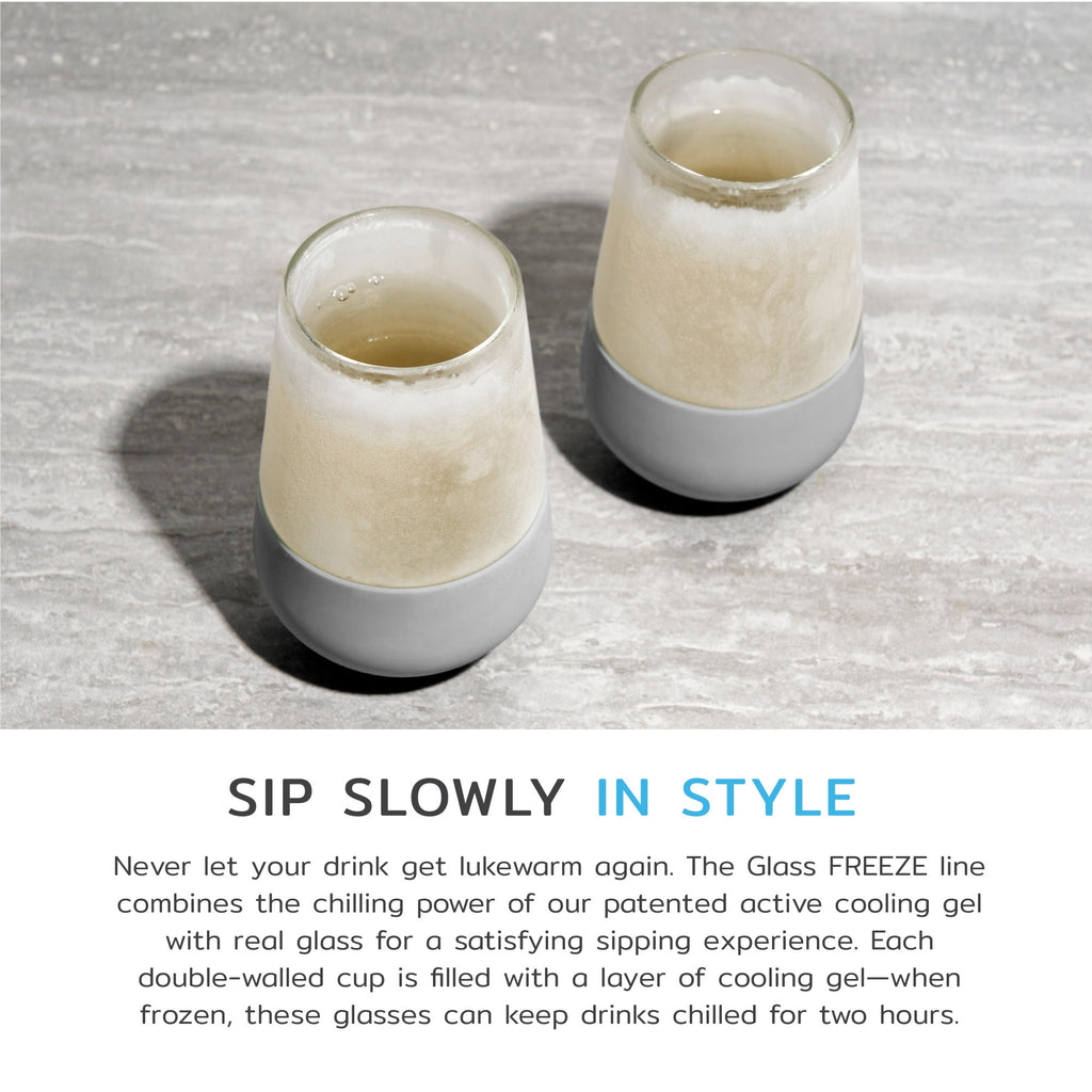 Glass Wine FREEZE™ in Gray, Set of 2