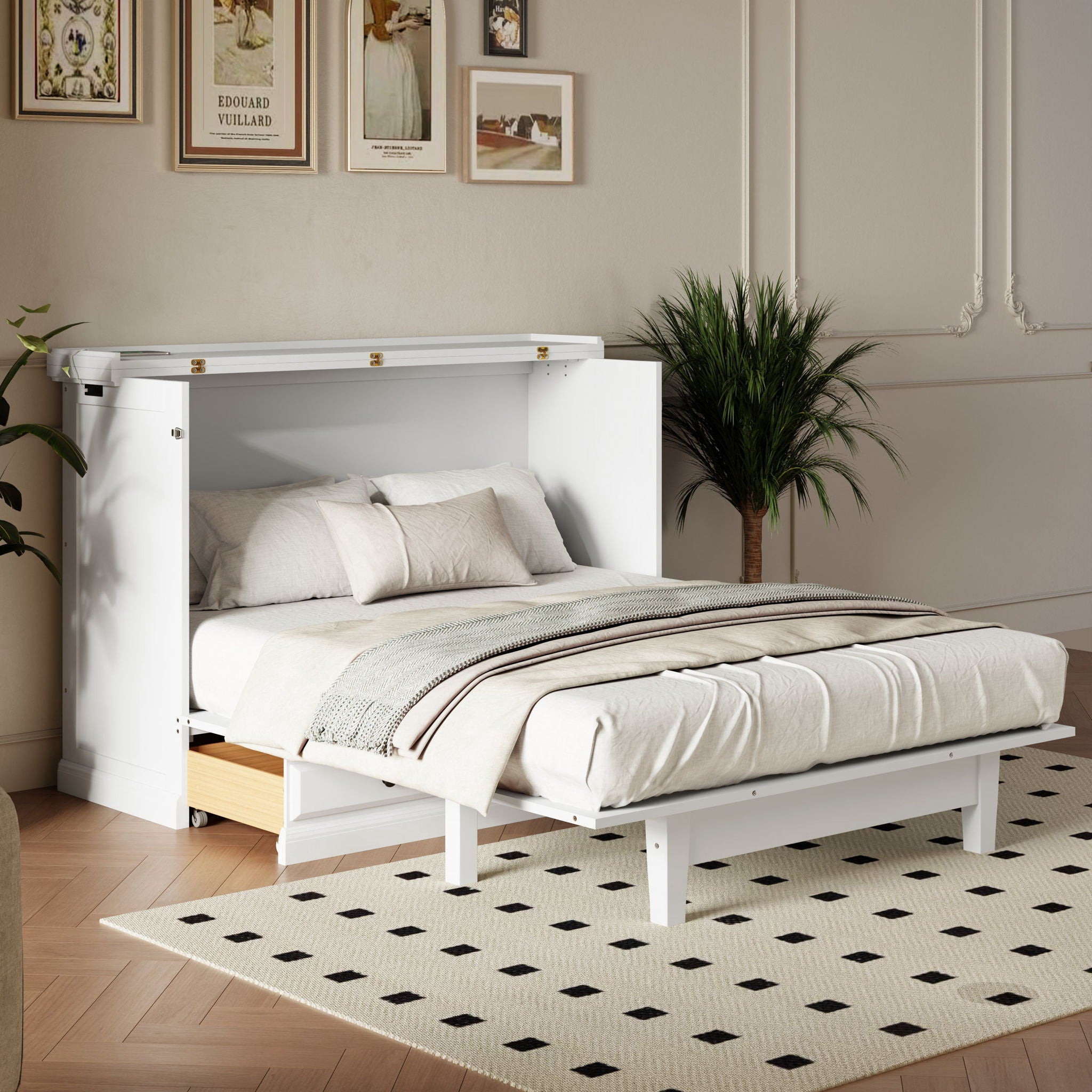 Solid Pine Murphy Bed Chest Cube Cabinet Bed