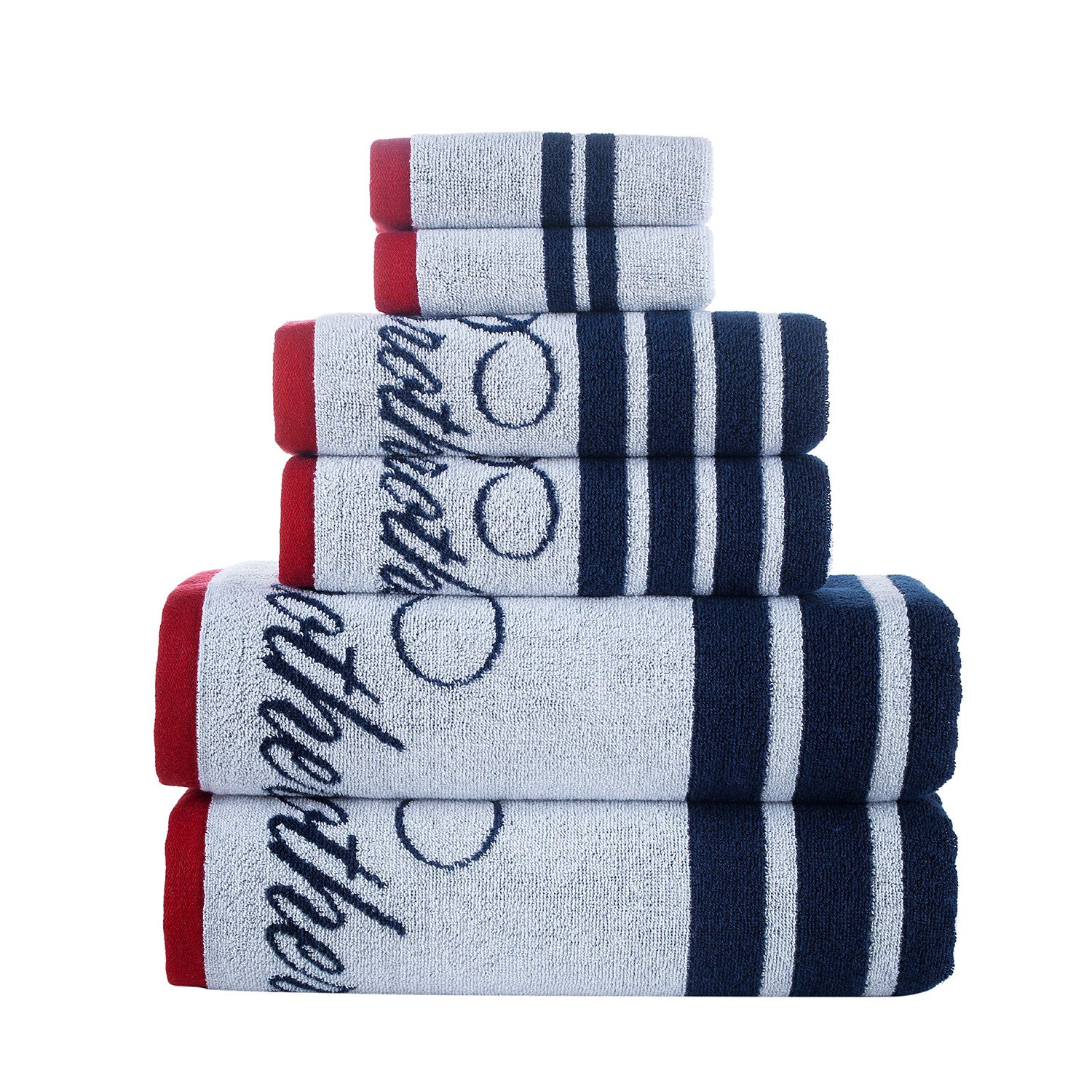 Nautical Blanket Stripe Towel Set // Set of 6