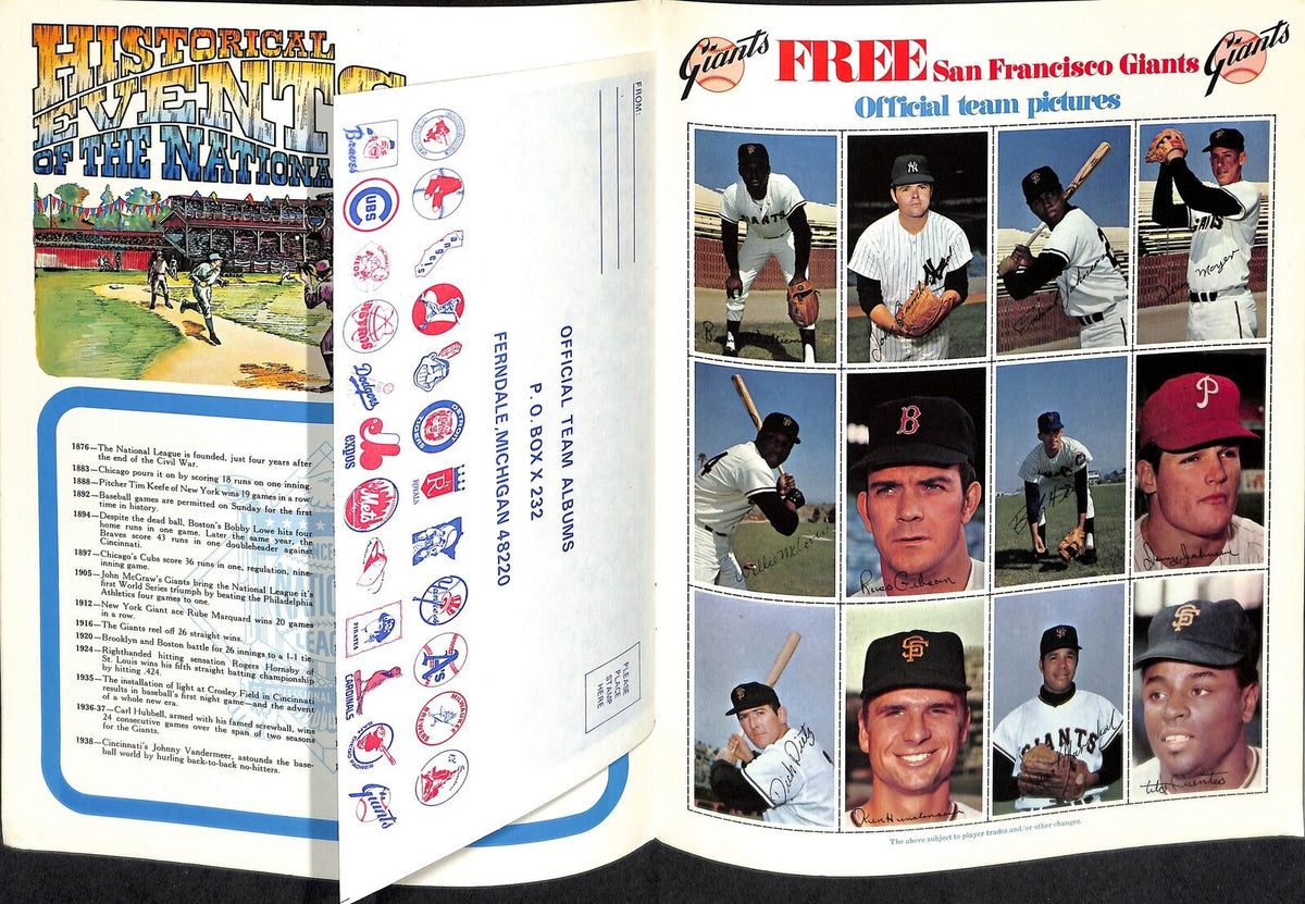 Todays 1971 San Francisco Giants Baseball  Stamp Book Willie Mays EX/MT 180702