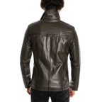 Aden Leather Jacket // Khaki