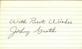 Johnny Groth Tigers/White Sox/Senators Signed/Autographed 3x5 Index Card 162542