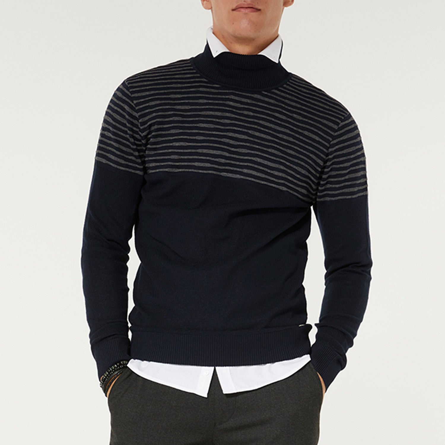 Moc Neck Sweater // Navy Blue