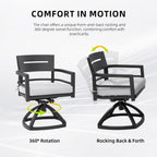Outdoor Patio Swivel Rocker With (Set of 2) - Ember Black