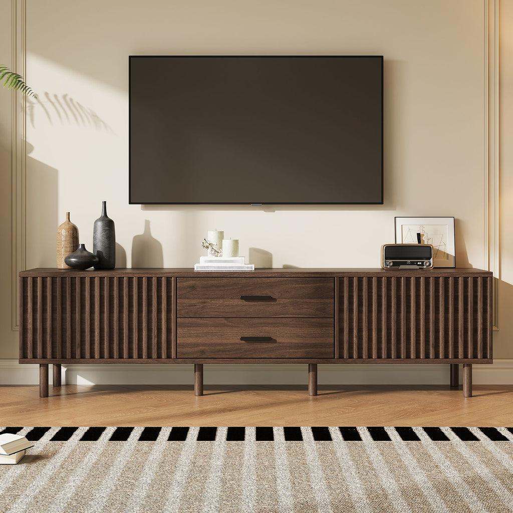 TV Stand For TVs Up To 80", Media - Dark Brown