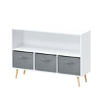 Bookcase With Collapsible Drawers, Book Display Organizer