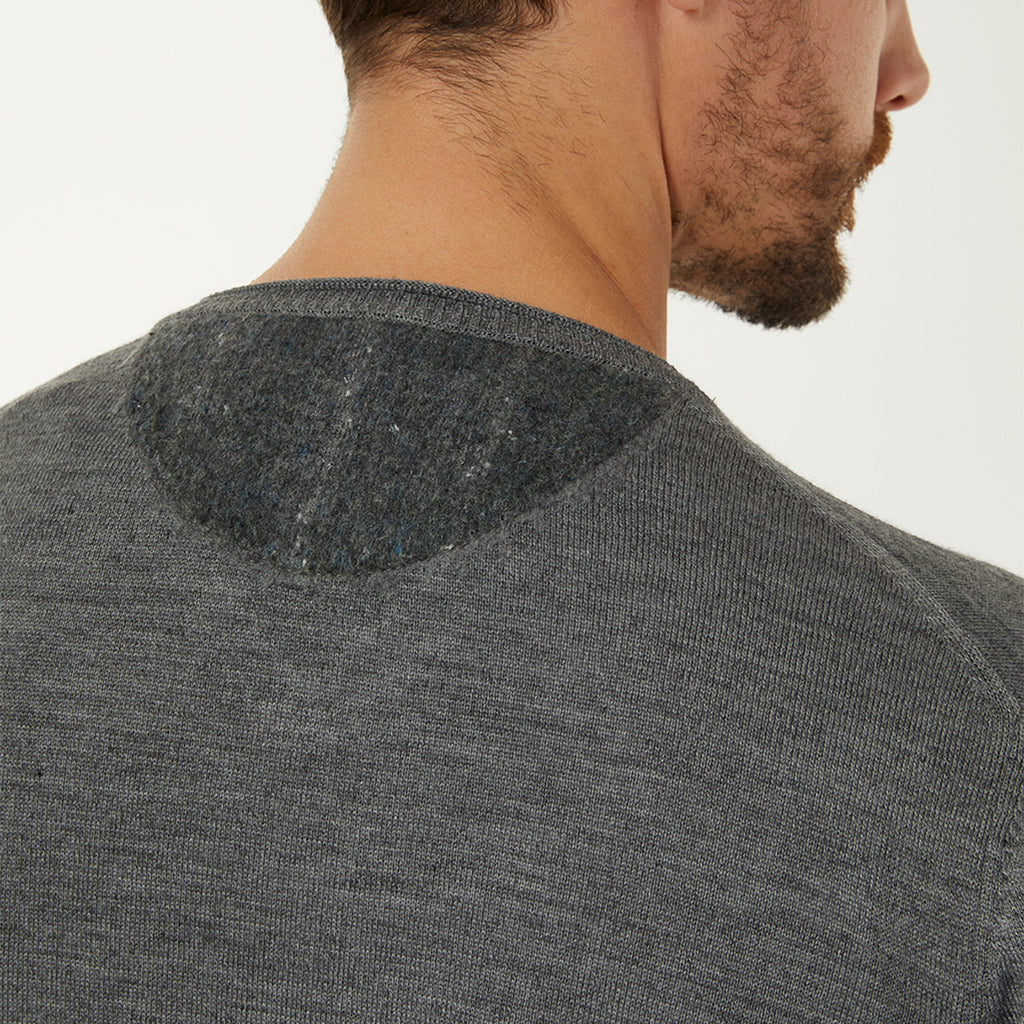 Wool Blend V-Neck Pocket Sweater // Gray