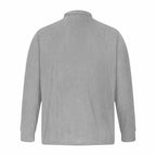 Fleece Quarter-Zip Long Sleeve Ribbed Shirt // Gray