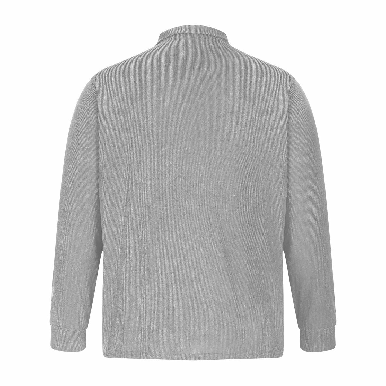Fleece Quarter-Zip Long Sleeve Ribbed Shirt // Gray