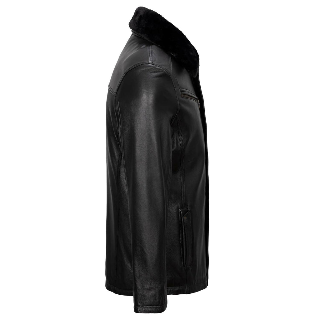 Button Up Plush Collar Jacket // Black