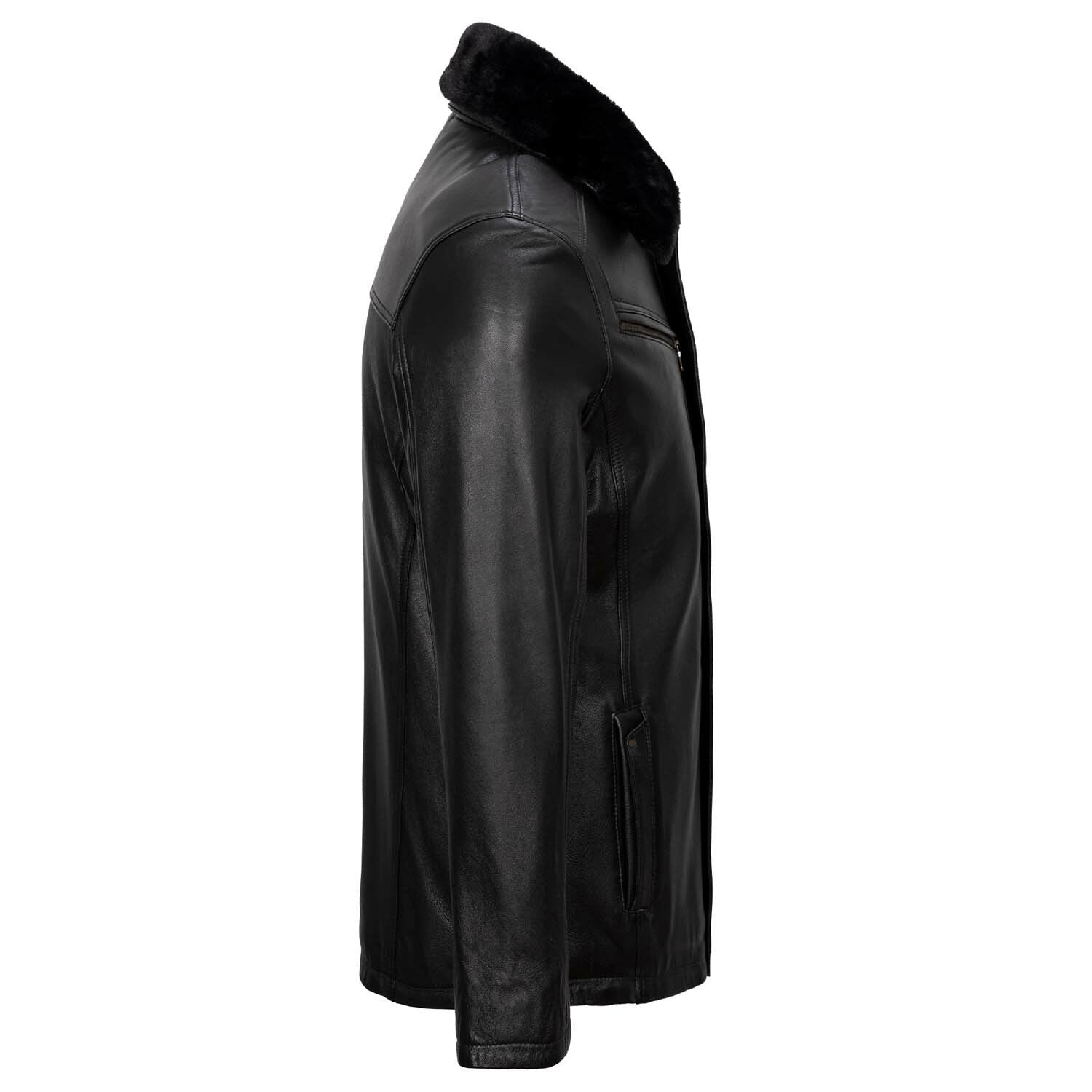 Button Up Plush Collar Jacket // Black