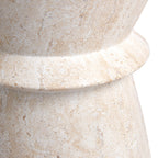 Hourglass Travertine Stone Finish Italian Design MgO Side Accent Table