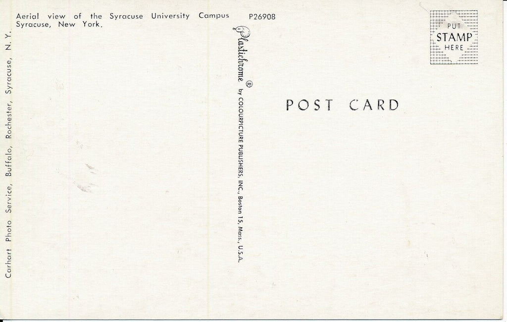 Vintage Football Themed Post Card of Syracuse University Campus 149138