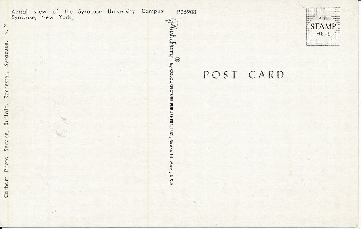 Vintage Football Themed Post Card of Syracuse University Campus 149138