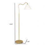 Majestic - Ring Base Curved Floor Lamp With Triangle Drum - Gold / White