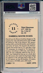 Darrell Evans Atlanta Braves Signed/Auto 1975 SSPC Card #11 PSA/DNA 164243