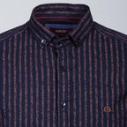 Cluses Button Down Shirt // Dark Blue + Camel