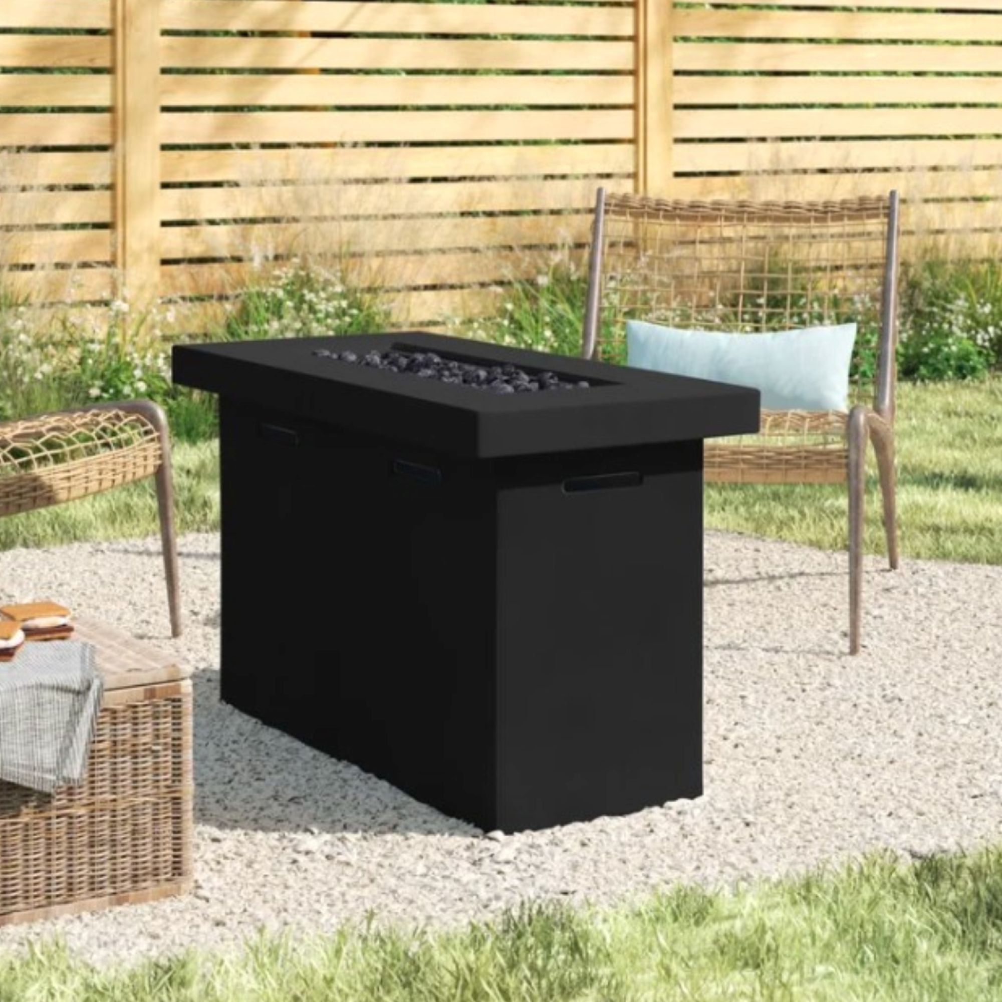 Reinforced Propane Outdoor Fire Pit Table - Charcoal