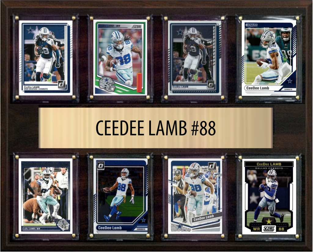 CeeDee Lamb Dallas Cowboys Fan Gift Plaque 12x15 8 Cards Prizm, Donruss, Score 2024 2025 2026