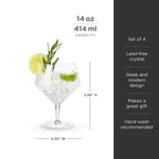 Raye Angled Crystal Gin & Tonic Glasses Set of 4