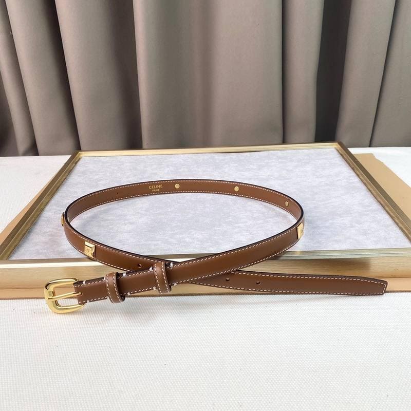 Celine Women Gold Buckle Belt 'Brown'
