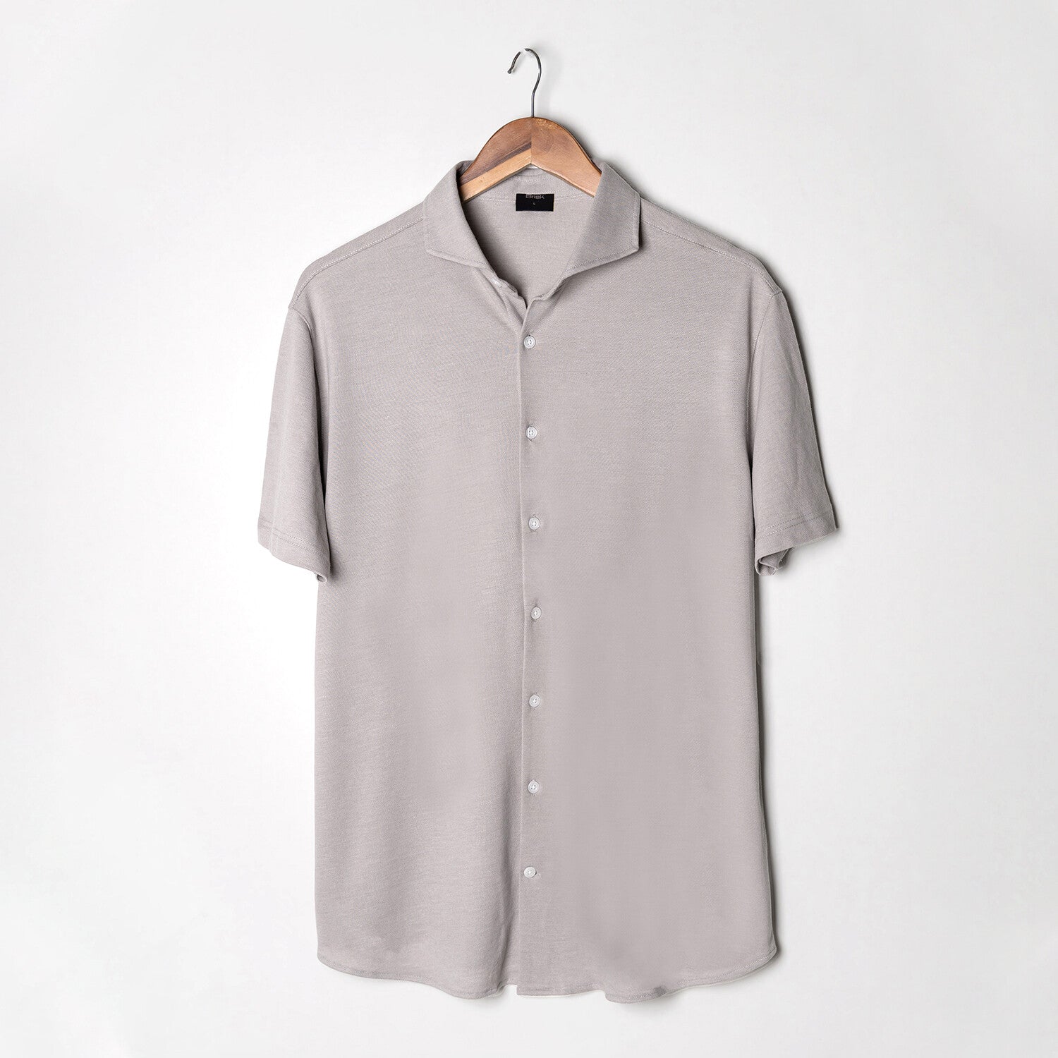 Feather Soft Piqué Button Front Shirt // Light Grat