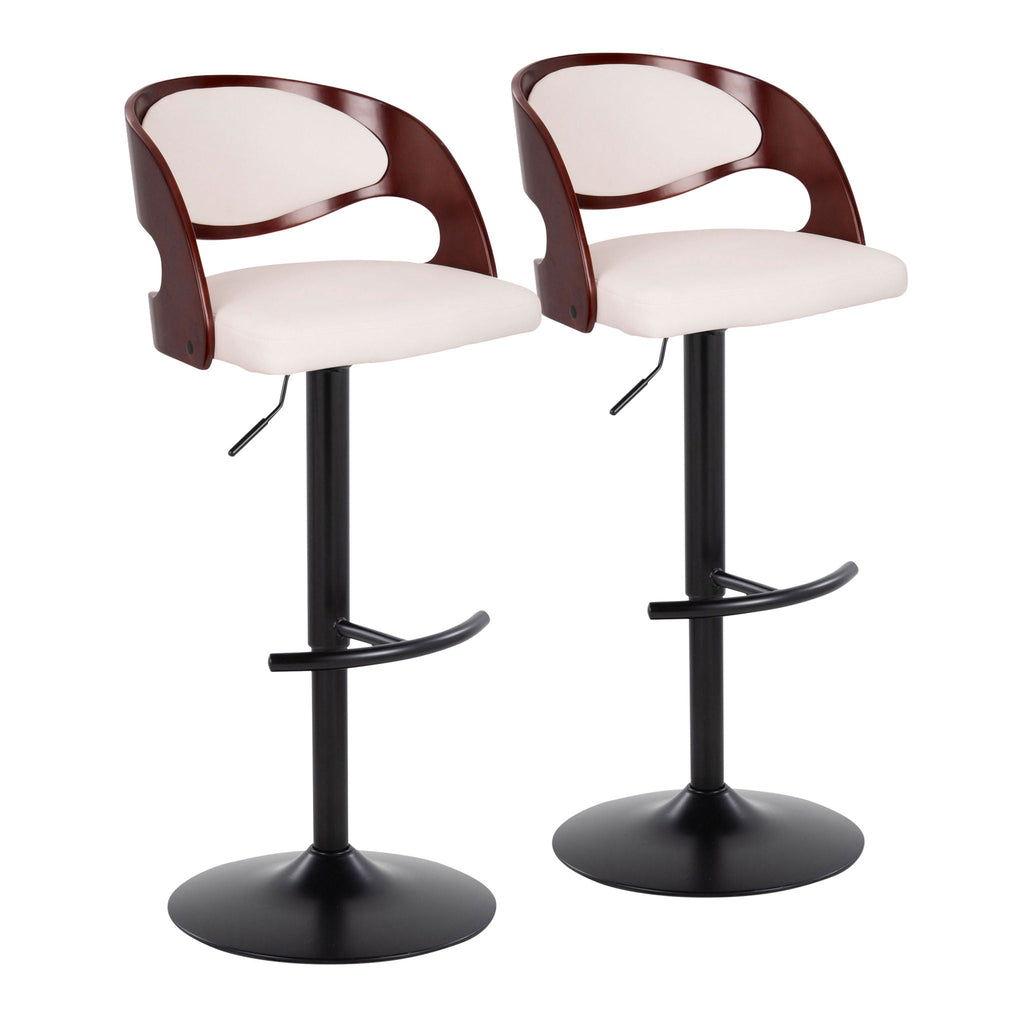 Pino - Mid Century Modern Adjustable Barstool With Swivel (Set of 2)
