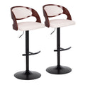 Pino - Mid Century Modern Adjustable Barstool With Swivel (Set of 2)