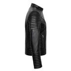 Racer Quilted Shoulders & Arms Jacket // Black