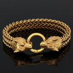 Vikings Wolf Heads Stainless Steel Bracelet