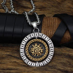 Vikings Valknut Runes Stainless Steel Necklace