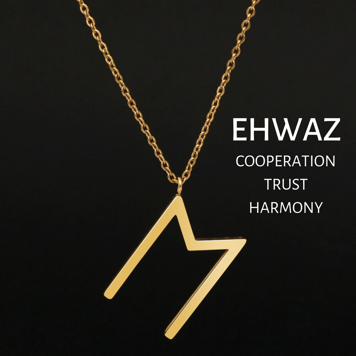 Viking Runes Tunic Stainless Steel Gold Necklaces