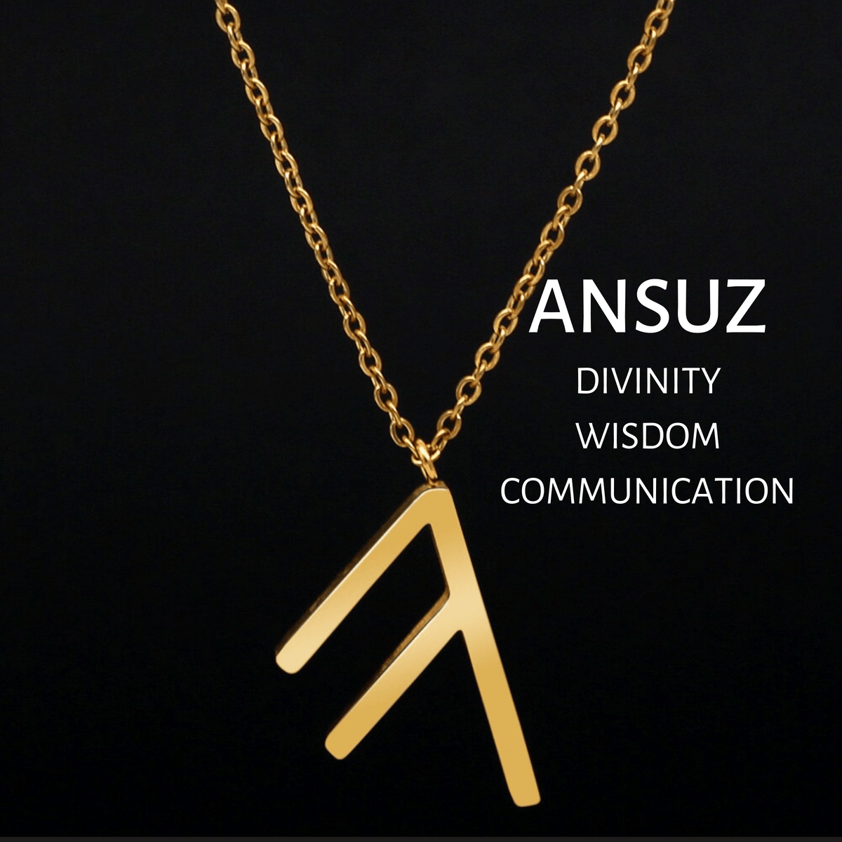 Viking Runes Tunic Stainless Steel Gold Necklaces
