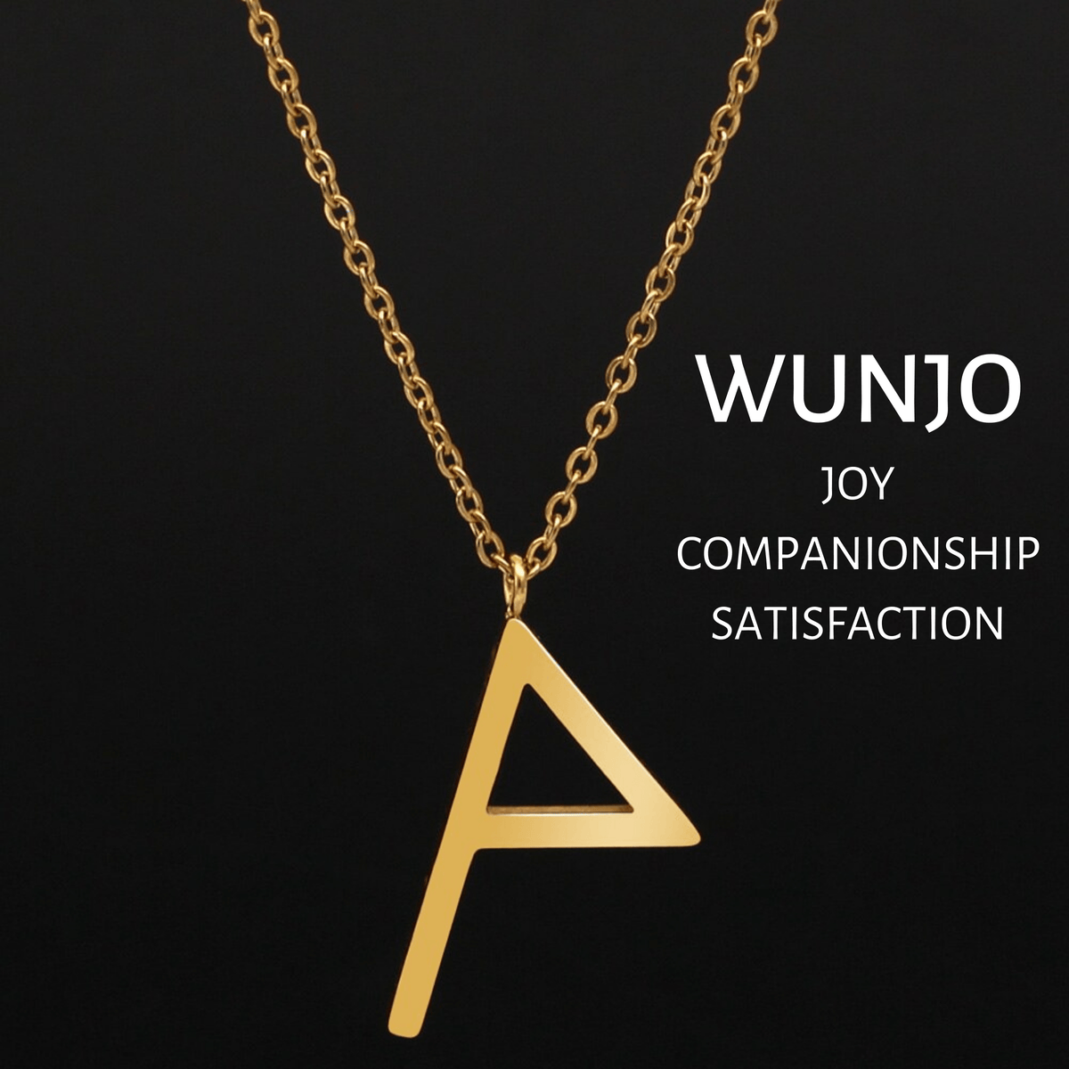 Viking Runes Tunic Stainless Steel Gold Necklaces