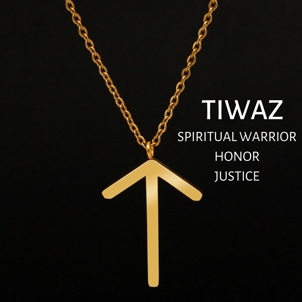 Viking Runes Tunic Stainless Steel Gold Necklaces