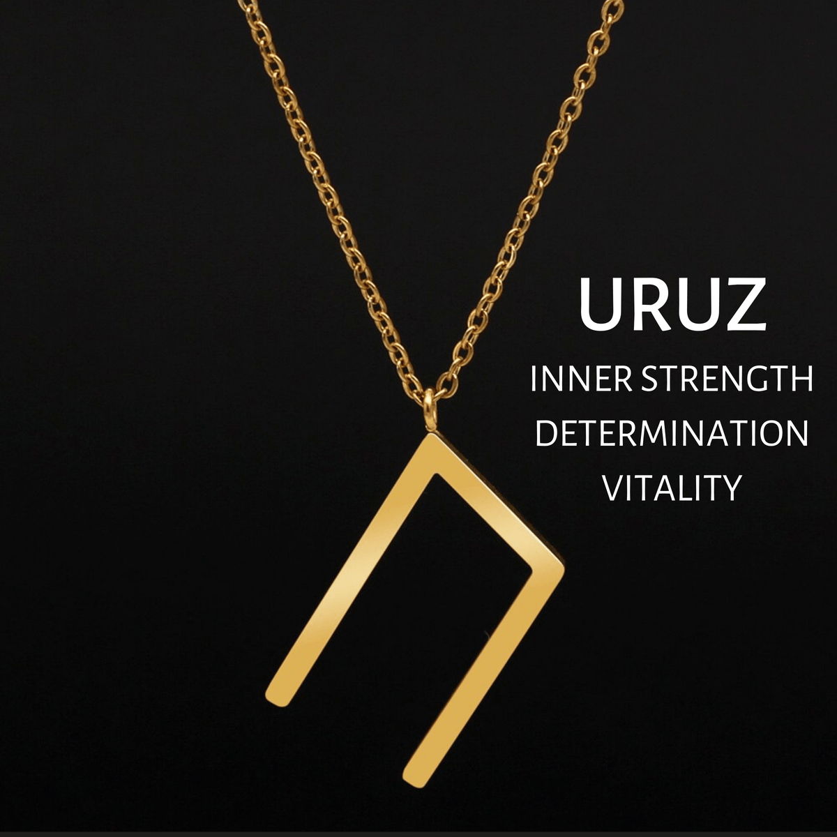Viking Runes Tunic Stainless Steel Gold Necklaces