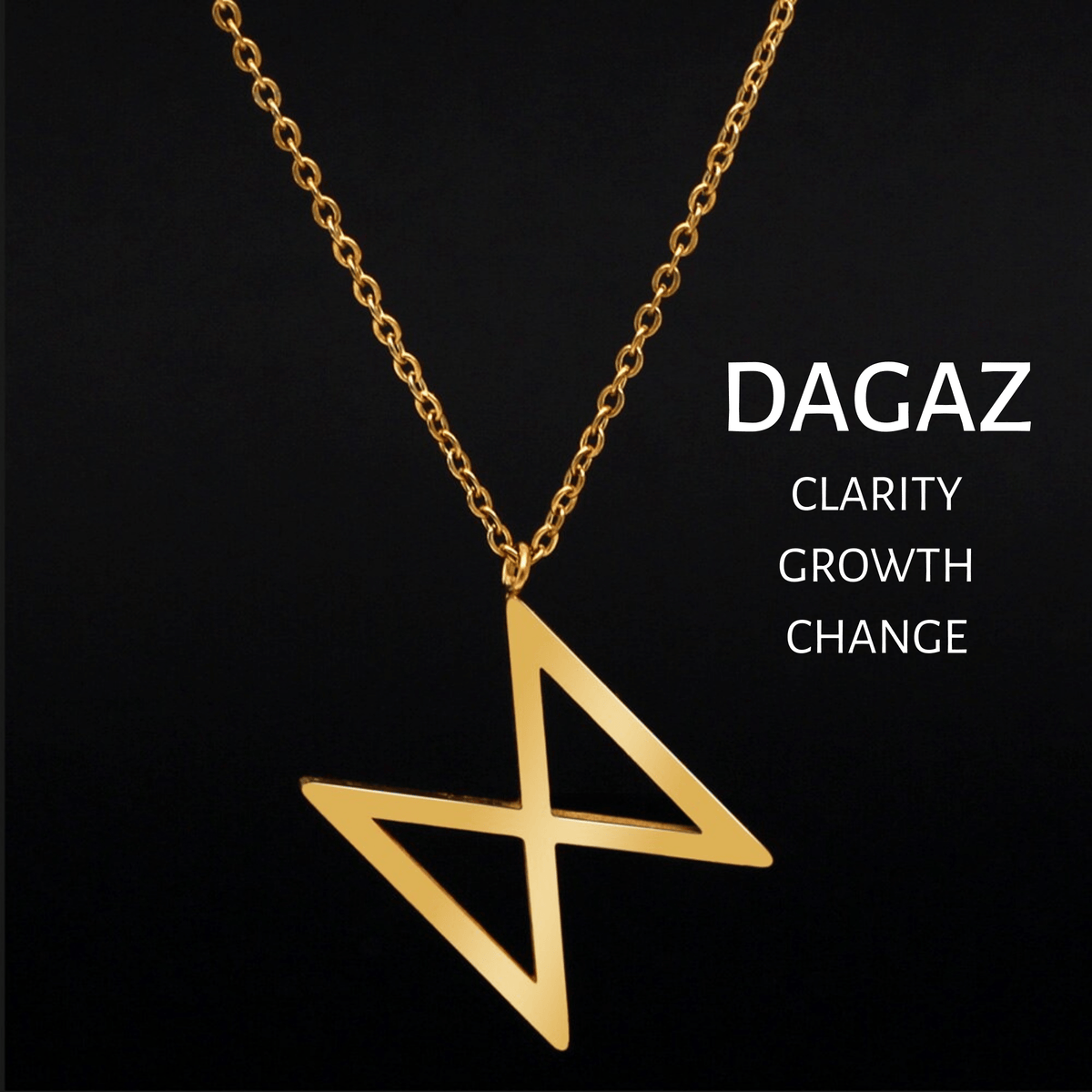 Viking Runes Tunic Stainless Steel Gold Necklaces