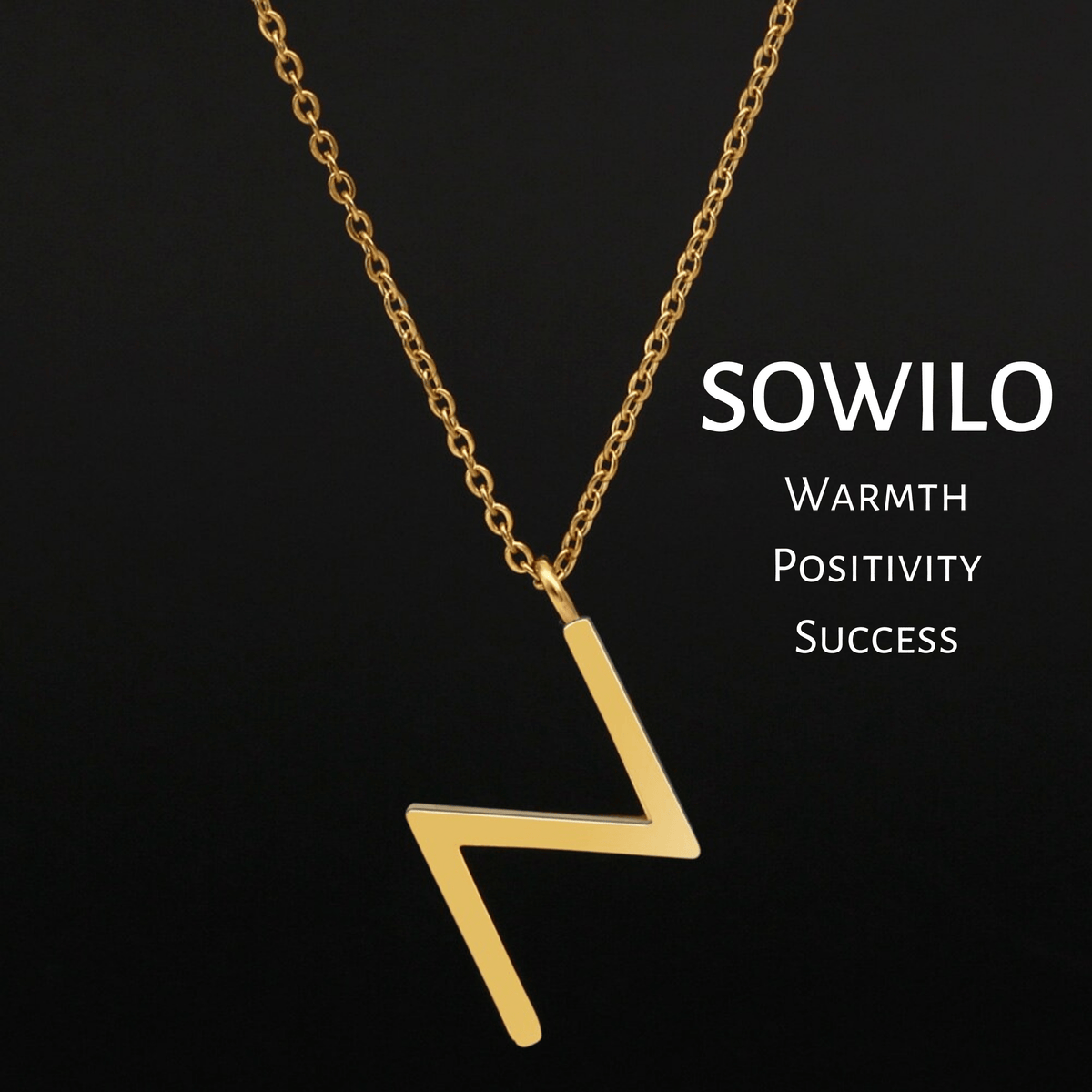 Viking Runes Tunic Stainless Steel Gold Necklaces