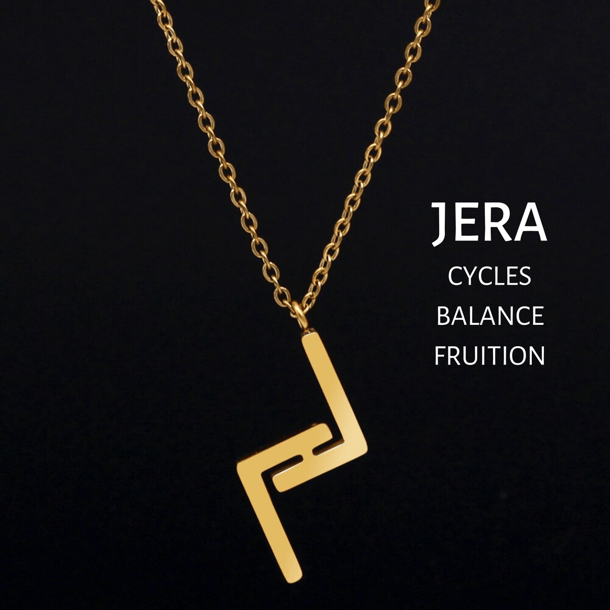 Viking Runes Tunic Stainless Steel Gold Necklaces