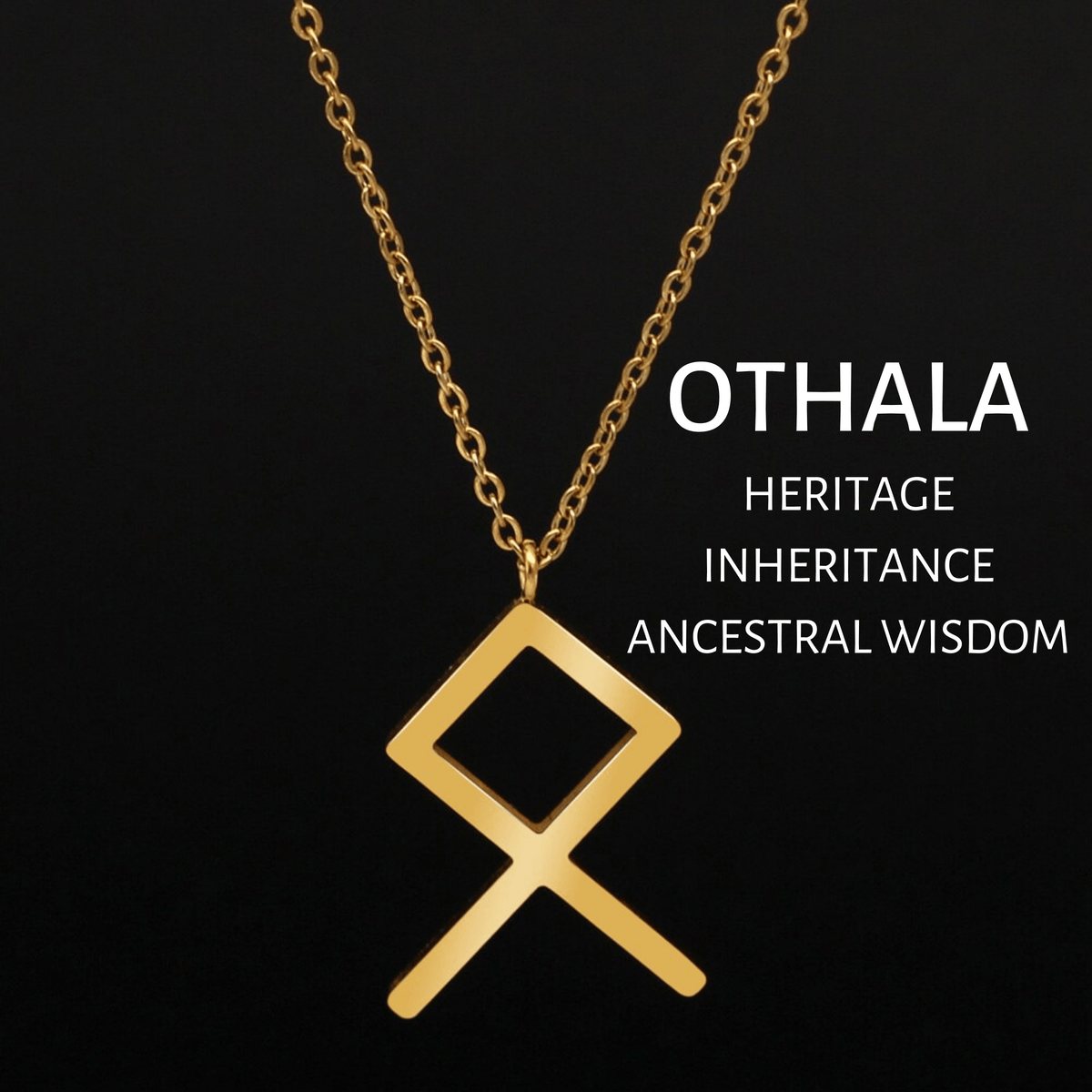 Viking Runes Tunic Stainless Steel Gold Necklaces
