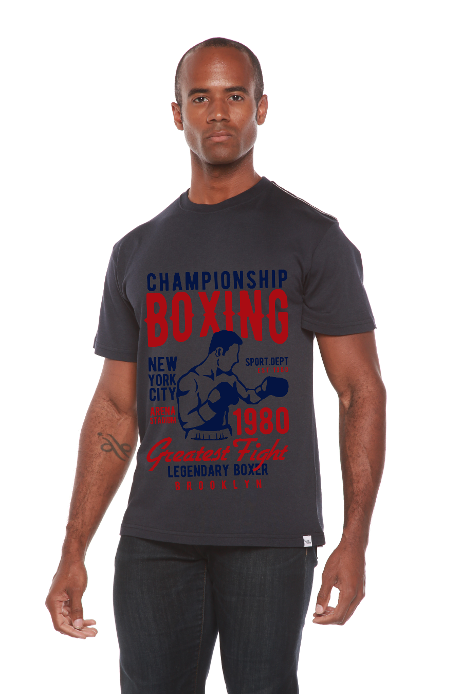 Championship Boxing Men's Bamboo Viscose/Organic Cotton Short Sleeve Graphic T-Shirt