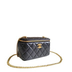 Chanel coco love long vanity case denim Camelia blue SHW
