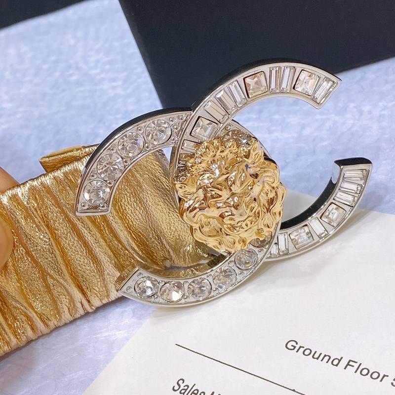 Chanel Leather Women’s Belt 'Yellow'