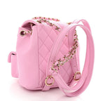 Chanel Shiny Caviar Quilted Small Duma Pockets Drawstring Backpack