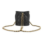CHANEL Small Drawstring 23A Bucket Black
