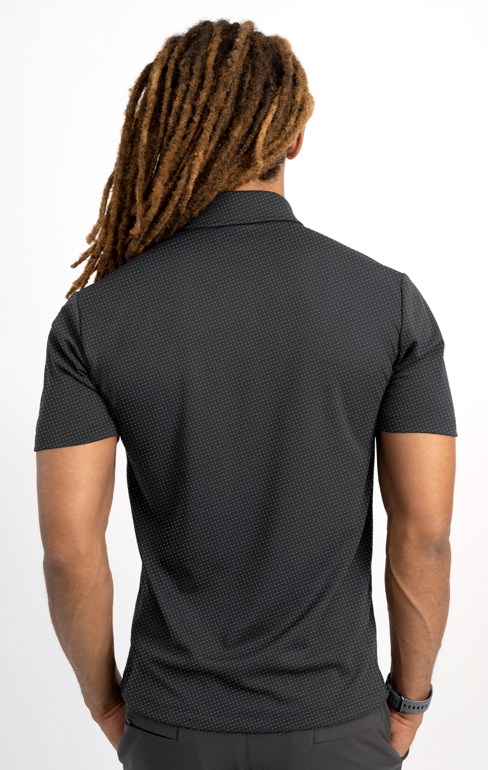 Short Sleeve Polo Dot // Charcoal