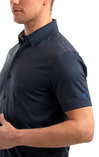 Short Sleeve Button Down Polo Dot // Charcoal