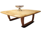 Rustic Solid Chestnut Wood Coffee Table with chestnut legs