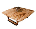 Rustic Solid Chestnut Wood Coffee Table with chestnut legs