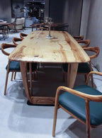 Rustic Solid Chestnut Wood Dining Table with Chestnut Legs